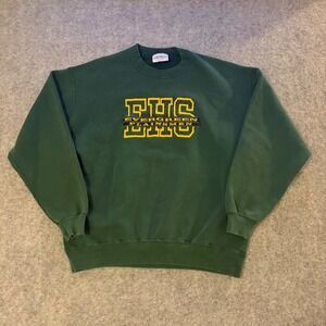 Vintage 90s Evergreen Plainsmen Center Logo Spell Out Athleitc Sports Crewneck L